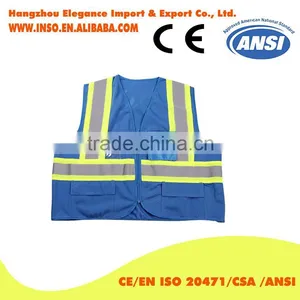 3m Reflective Vest 100% Polyester Knitted Blue Reflective Vest thumbnail-1