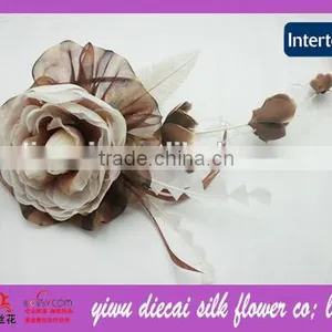 YiWu Wholesale Popular Genuine Feather Decorated Hair Flower for Party thumbnail-1