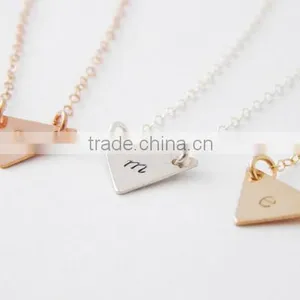 Custom 14K Gold Plated 925 Sterling Silver Opal Inlay Triangle Pendant/Triangle Shaped Charm Pendant Wholesale thumbnail-3