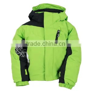 Green Warm Little Boys Ski Jacket in Snow Sport thumbnail-1