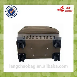 New Design Customized 4 Spinner Wheels Zipper Personalized Soft Polo Trolley Luggage Sets thumbnail-5