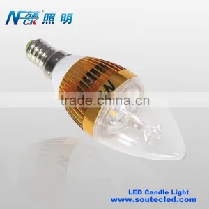 Golden Color Aluminum 3w Quality Warm White E14 Led Candle Light for Home Hotel Restaurant thumbnail-1