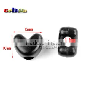 9/64"(3.5mm) Hole Black Heart Shaped Buckle For Phone Strap Lanyard ID Car Tag Holder Accessories #FLS225-B thumbnail-1