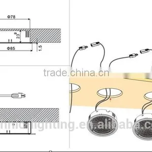 HP Led Cabinet Light,round Led Cupboard Lamps for Basement,surface-mounted Led Under Cabinet Lighting thumbnail-2