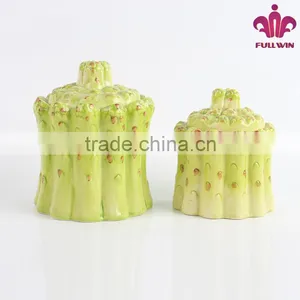 Factory Price Ceramicware Ceramic Canister With Bamboo Sprout Design thumbnail-4
