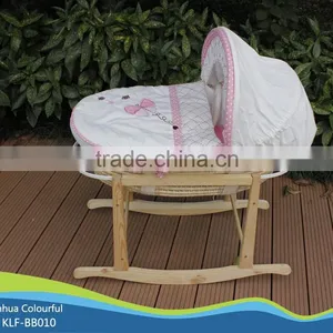 Hand Made Cradle Baby Moses Basket / Moses Basket Set /maize Basket/ Bassinet,/ Corn Basket /with Rocking Stand BB009 thumbnail-1