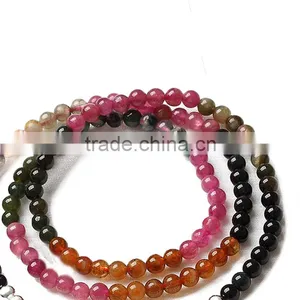 Gemstone Bracelet Three Rings Natural Tourmaline Bracelet Hand on Multi Ring Multilayer Fashion of Multicolored Jewelry thumbnail-5