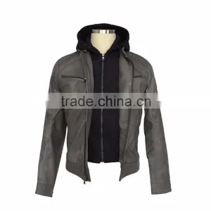 Men Garment Men Clothing PU Jacket 2016 thumbnail-2