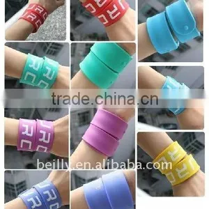 2013 Newest Custom Silicon Slap Bracelet With LOGO thumbnail-1