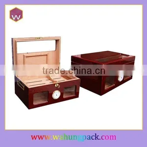 Vintage Cigar & Humidor Gift Set Box With Brown Glossy Finishing Wholesale thumbnail-3
