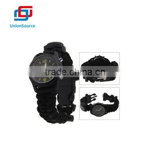 Outdoor Men Multifunctional Paracord Watch Bracelet With Thermometer &Fishing Kit thumbnail-4