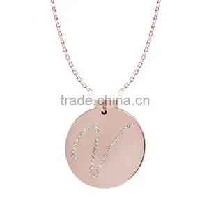 Silver/Brass in 14k White Gold or Rose Gold Collection in Italics Alphabet 'V' Customize Design Pendants thumbnail-2