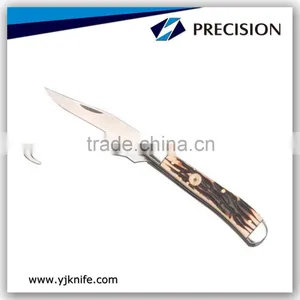 Bone Handle Folding Knife With Hook thumbnail-1