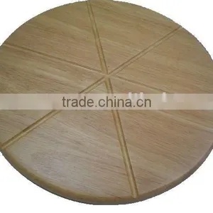 Bread Cutting Board Cake Chopping Block of Wood or Bamboo With Groove and Round Shape thumbnail-1