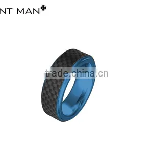 Wholesales 8mm Titanium Rings Black Wedding Band for Men Carbon Fiber Titanium Ring Engagement Ring thumbnail-2