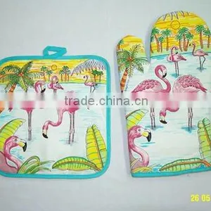 Logo Printed 100% Cotton Oven Mitt Kitchen Hand Glove Pot Holder thumbnail-2