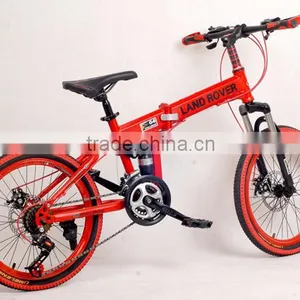 20-inch Folding Mountain Bike 21 Speed High-carbon Steel Full Suspension Folding Bike thumbnail-1