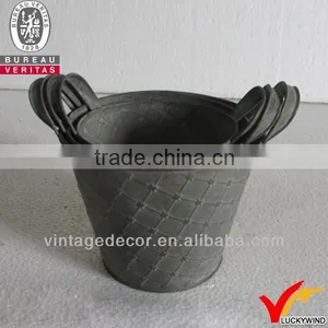 S/3 Vintage Rusty Galvaniazed Metal Flower Baskets and Planters thumbnail-1