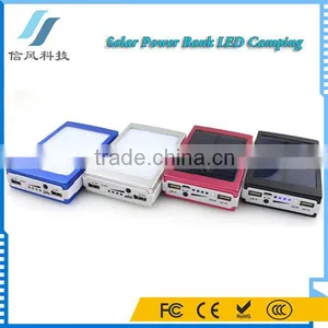 6000mAh Two-sided Dual-USB Solar Power Bank LED Torch Light for IPhone Silver thumbnail-4