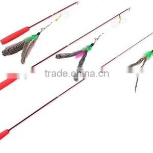 QQPet Telescoping Fishing Rod Spin Feather Cat Wand Cat Teaser Toys thumbnail-2
