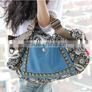 Vintage Women Canvas Leather Satchel Messenger Shoulder Handbag Shopper Bag Tote thumbnail-1