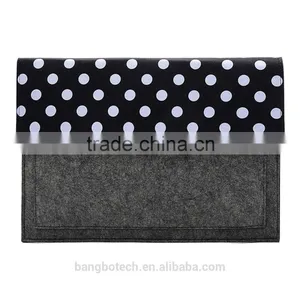 Wool Felt With Canvas Material Sleeve Bags for Mabook Laptop Case thumbnail-3