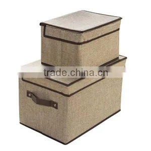 Like-linen Nonwoven Fabric Cardboard Folding Storage Bin thumbnail-4