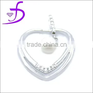 Wholesale OEM 925 Silver Jewelry Heart Shaped Pearl Pendant thumbnail-1