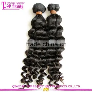 Double Drawn 100% Virgin Real Brazilian Hair Weft Cheap Deep Wave Human Hair Weft thumbnail-6