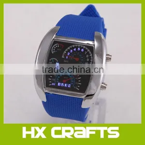 Luxury Brand Sports Quartz Watches LED Digital Silicone Watch Men's Race Speed Car Meter Dial Military Watch thumbnail-3