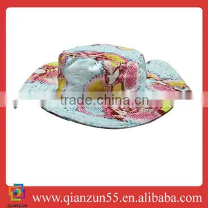 Trendy Colorful Bucket Hat Floral Beach Hat Long Brim Fashion Cap thumbnail-1