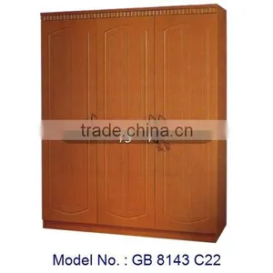 Modern Wardrobe Furniture MDF Closet WIth 3 Doors, Classic Bedroom Furniture, Wooden Wardrobe Designs, Malaysia Closet thumbnail-1