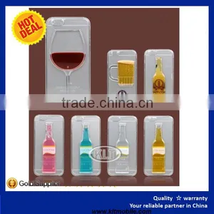KLT- New Wine Cup Deisgn Liquid pc Clear Crystal Case Customize for Iphone 6 Plus 4.7, for Iphone 6 Case thumbnail-1