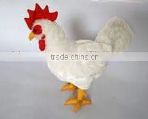High Quality Factory Wholesale Realistic Plush White Standing Cock Soft Toy Stuffed Animal Toy Standing White Cock Plush Toys thumbnail-2