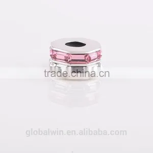Wholesale Latest Online Fashion 925 Sterling Silver Charm European Charms Rhinestone Bead Fit DIY Female Jewelry Bracelet thumbnail-3