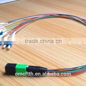 High Quality 12 Cores MPO to LC SM Fiber Optic Patch Cord thumbnail-1