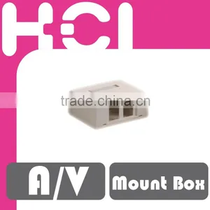 2 Ports Multimedia Mount Box With Label for RCA and F Connector thumbnail-1