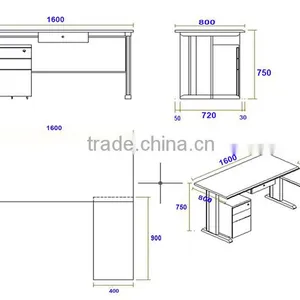 Hot Selling L Shape Steel Office Desk With Wooden Top thumbnail-2