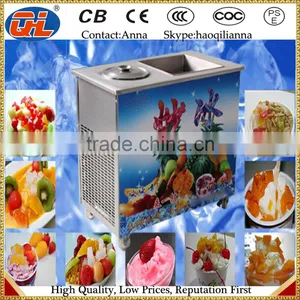 2015 Flat Pan Frozen Yogurt Real Fruits Stir Ice Cream Rolls Machine thumbnail-2