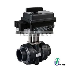 PVC/ CPVC/ PP/ PVDF Electric Actuated True Union Ball Valves JIS thumbnail-1
