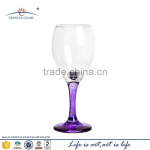 Hand Painted Hot Sale Purple Stem Wine Glass Goblet thumbnail-1