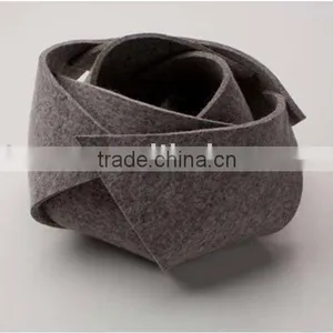 Fashion Handmade Gray Wool Felt Flower for Decoration or Hat Dresses thumbnail-1