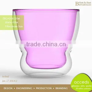 Unique Shaped Pink Color Drinking Glass thumbnail-1