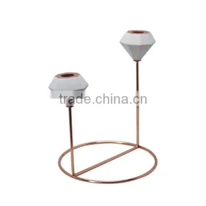 Cement Candle Holder With Metal Gold,copper,sliver Holder thumbnail-4