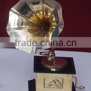 Brass Gramophone Trophy, Gifts, Miniature Gramophone, Miniature Gramophone, Antique Gramophone, Small Miniature Gramophone thumbnail-1