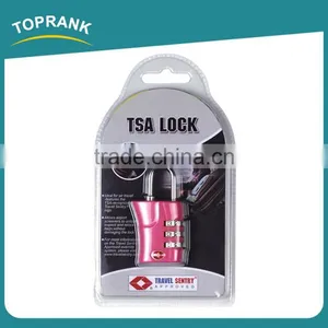 Toprank Colorful Promotion Approved Plastic 3 Digital Luggage Combination Lock Travel Suitcase Tsa Luggage Lock thumbnail-2