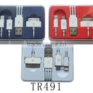 Universal 4 in 1 Mobile Phone USB Charger Set Box Kit thumbnail-1