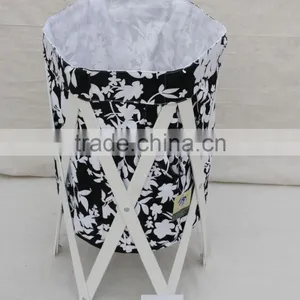 Wooden Foldable Laundry Hamper Basket thumbnail-1