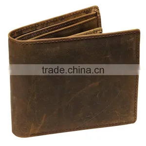 Manufacture Crazy Horse Leather Short Men's Wallet With ID Card Holder thumbnail-5