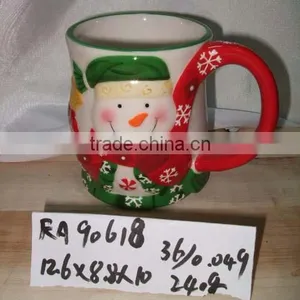 Promotional Snowman Shape Christmas Ceramic Coffee Mug for Supply thumbnail-1